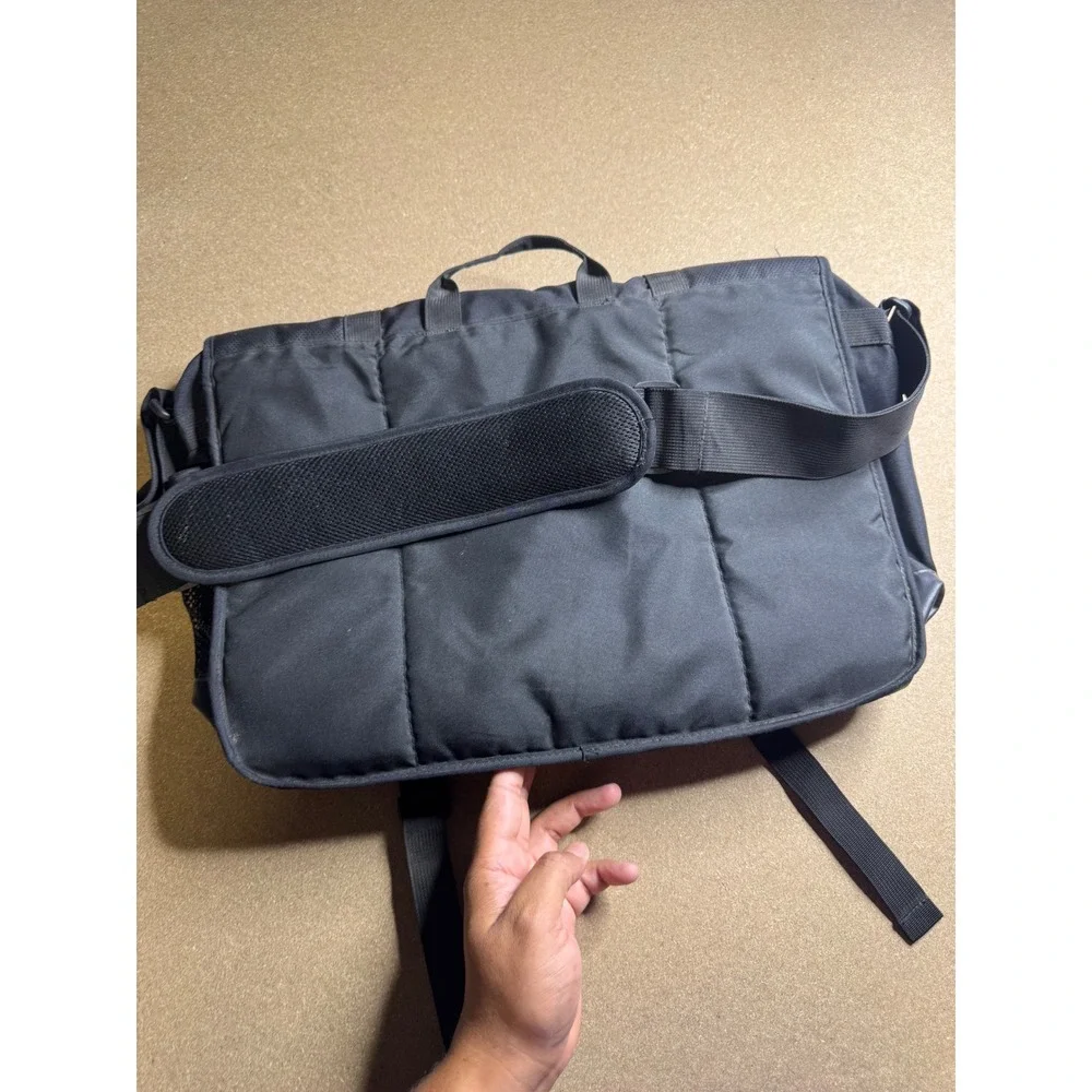 JanSport Messenger Bag Black Canvas Laptop Crossbody Shoulder Satchel Travel Bag